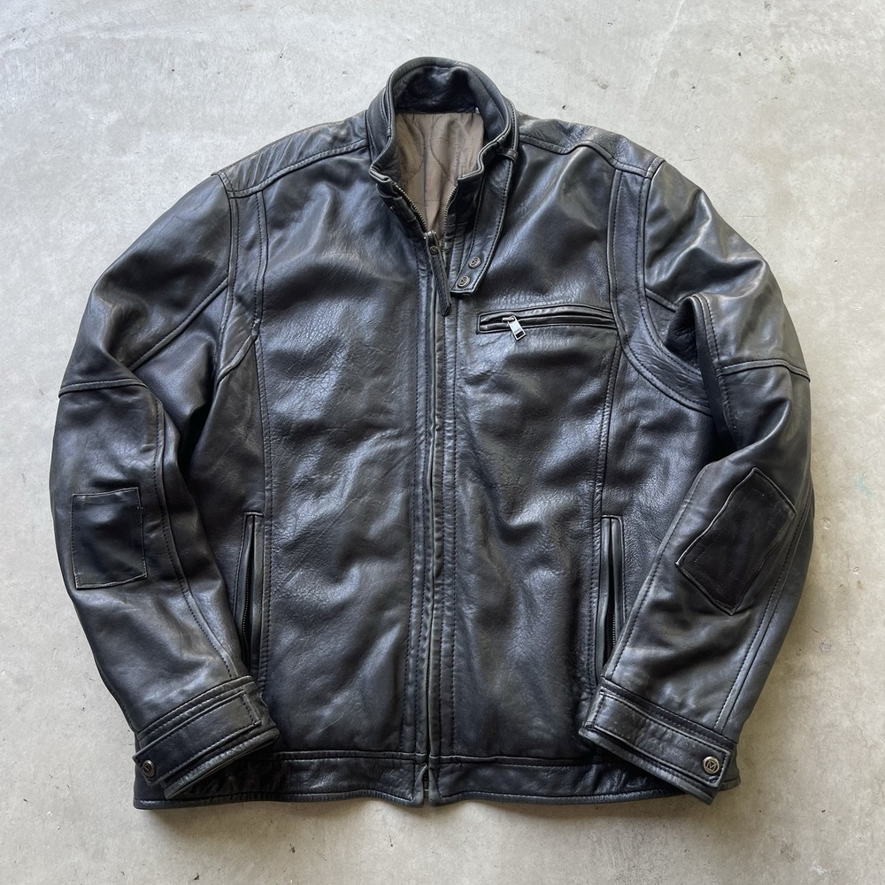 Vintage Marc New York Andrew Marc Leather Bomber Jacket Black Size XL
